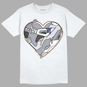 Jordan 4 Retro Frozen Moments DopeSkill T-Shirt Heart Jordan 4 Graphic Streetwear - White 