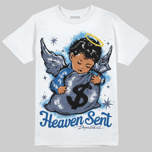 Jordan 11 Retro Low Diffused Blue DopeSkill T-Shirt Heaven Sent Graphic Streetwear - White