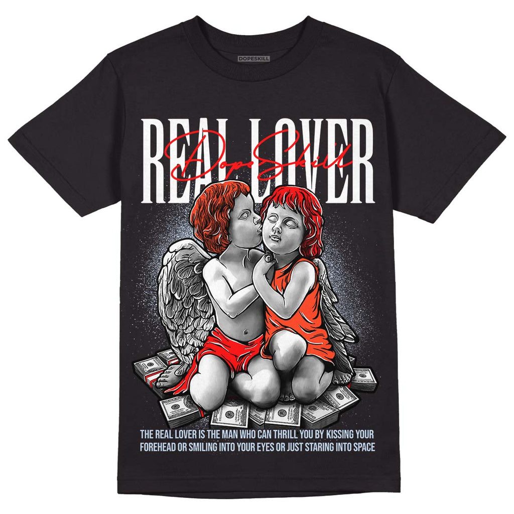 Jordan 7 White Infrared DopeSkill T-Shirt Real Lover Graphic Streetwear - Black