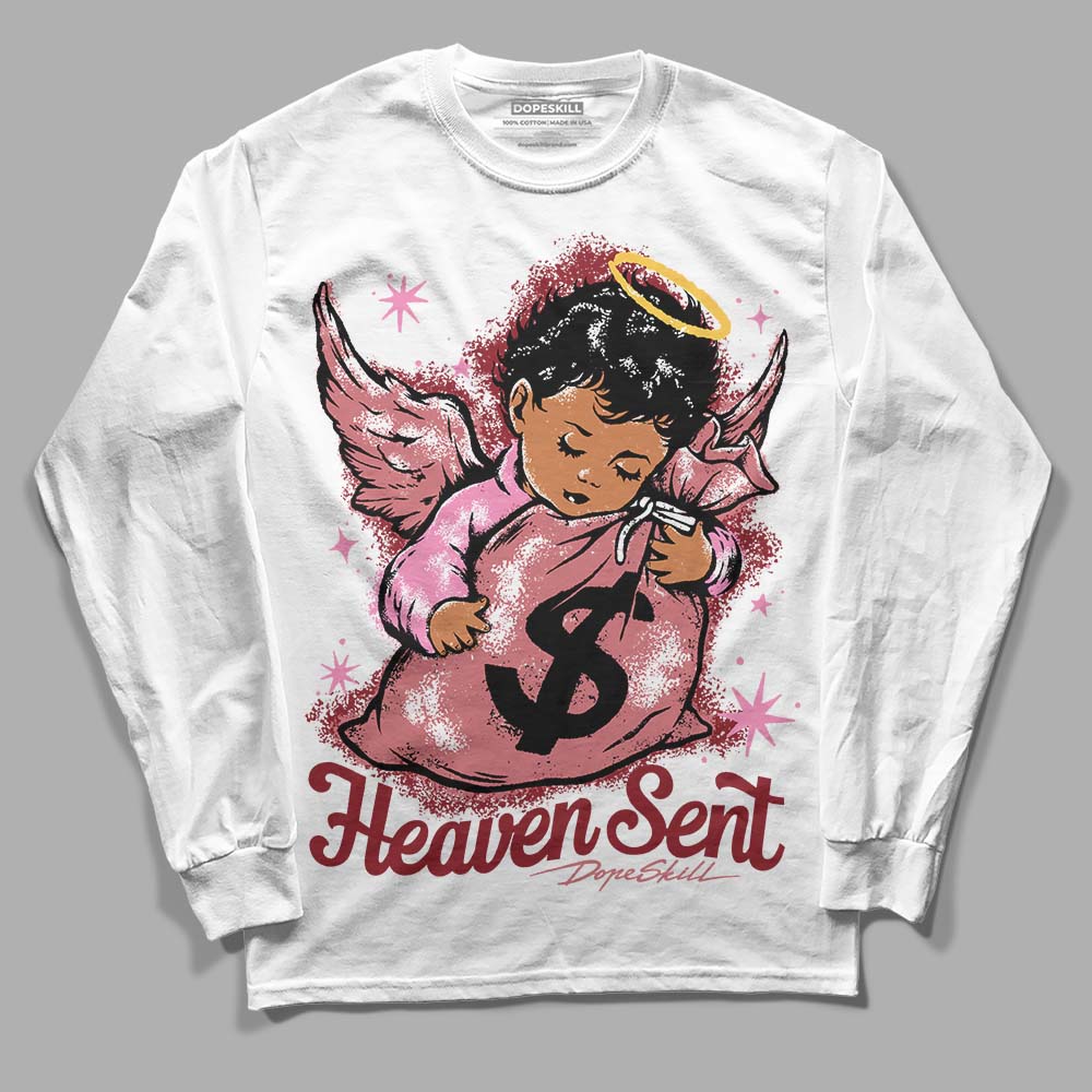 Valentine's Day Collection DopeSkill Long Sleeve T-Shirt Heaven Sent Graphic Streetwear - White