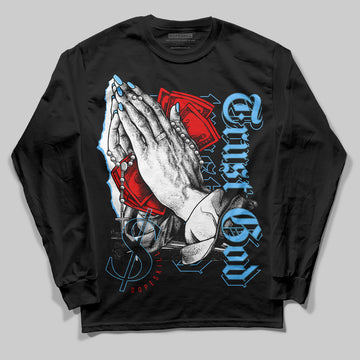 Travis Scott x Jordan 4 Retro 'Cactus Jack' DopeSkill Long Sleeve T-Shirt Trust God Graphic Streetwear - Black