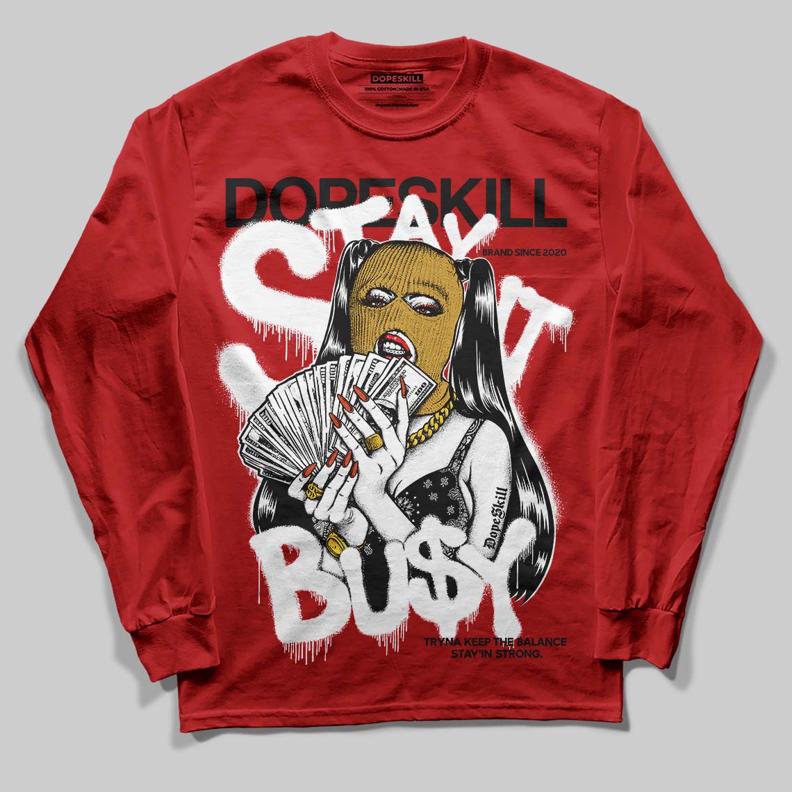 Nigel Sylvester x Air Jordan 4 ‘Brick by Brick’ DopeSkill Long Sleeve T-Shirt Stay It Busy Graphic Streetwear - Red