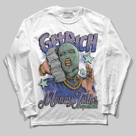 Jordan 1 Retro Low OG Zion Williamson Voodoo Alternate DopeSkill Long Sleeve T-Shirt Get Rich Graphic Streetwear - White 