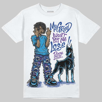 Royal Blue Sneakers DopeSkill T-Shirt My Grind Won't Let Me Lose Graphic Streetwear - White