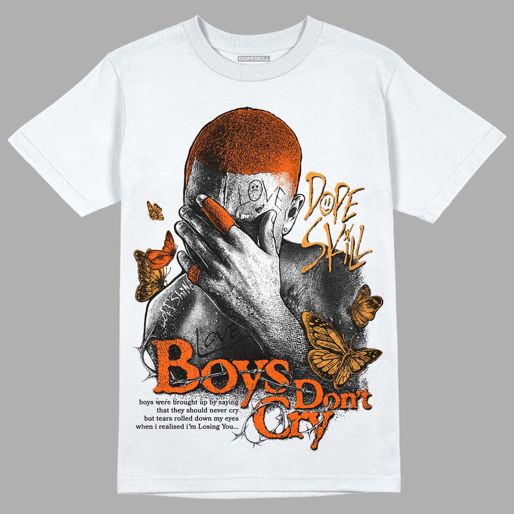 Jordan 12 Retro Brilliant Orange DopeSkill T-Shirt Boys Don't Cry Graphic Streetwear - White 