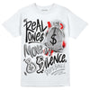 Jordan 1 Low OG “Shadow” DopeSkill T-Shirt Real Ones Move In Silence Graphic Streetwear - White