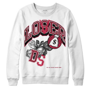 Jordan 1 Retro High '85 OG Metallic Burgundy DopeSkill Sweatshirt Loser Lover Graphic Streetwear - White