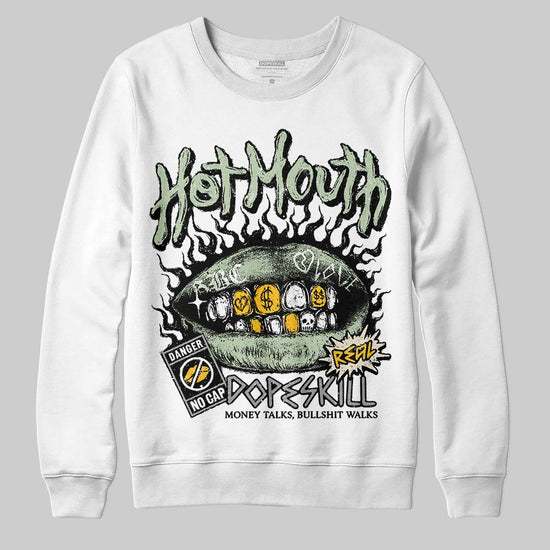 Jordan 4 WMNS “Seafoam” (2025) DopeSkill Sweatshirt Hot Mouth Graphic Streetwear - White