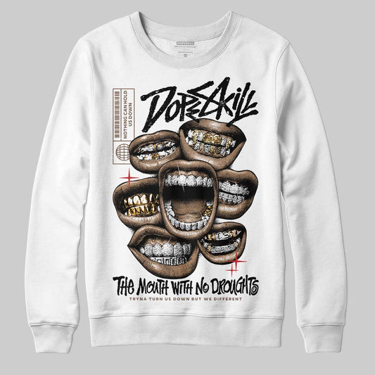 Jordan 9 'Olive' DopeSkill Sweatshirt The Mouth With No Droughts Graphic Streetwear - White