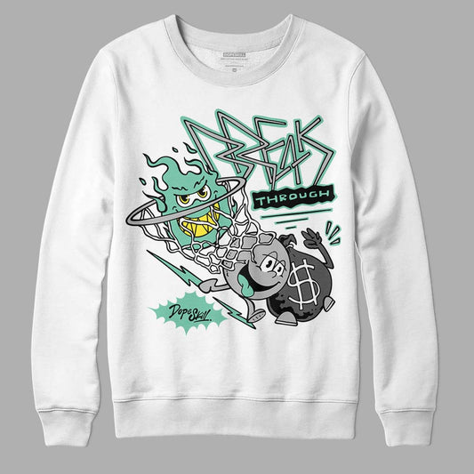 Jordan 3 "Green Glow" DopeSkill Sweatshirt Break Through Graphic Streetwear - White