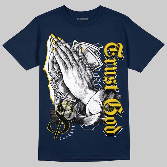 Dunk Low Vintage “Michigan” DopeSkill Midnight Navy T-Shirt Trust God Graphic Streetwear 