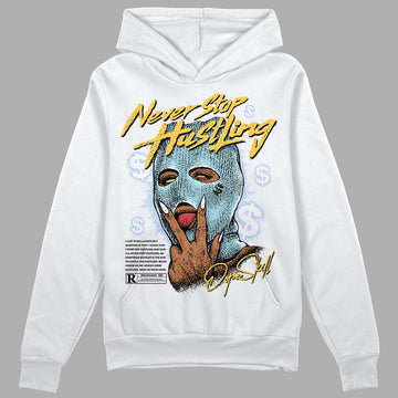 Jordan 13 “Blue Grey” DopeSkill Hoodie Sweatshirt Never Stop Hustling Graphic Streetwear - White 