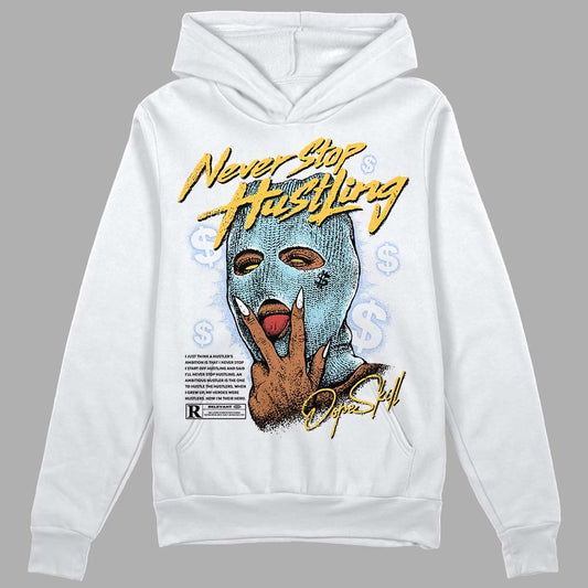 Jordan 13 “Blue Grey” DopeSkill Hoodie Sweatshirt Never Stop Hustling Graphic Streetwear - White 