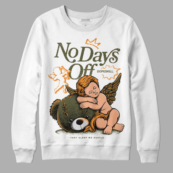 Jordan 5 "Olive" DopeSkill Sweatshirt New No Days Off Graphic Streetwear - White