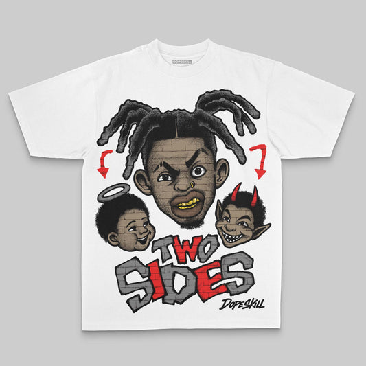 Grey Oversize Print Two Sides DopeSkill Graphic Premium T-shirt Streetwear - White