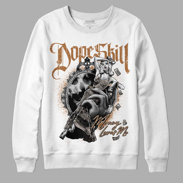 Jordan 3 Retro Palomino DopeSkill Sweatshirt Money Loves Me Graphic Streetwear - White