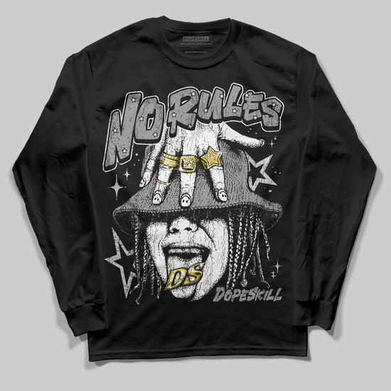 Jordan 5 Retro Wolf Grey (2026) DopeSkill Long Sleeve T-Shirt No Rules Graphic Streetwear - Black