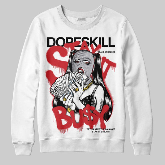 Jordan 5 Retro OG Black Metallic Reimagined DopeSkill Sweatshirt Stay It Busy Graphic Streetwear - White