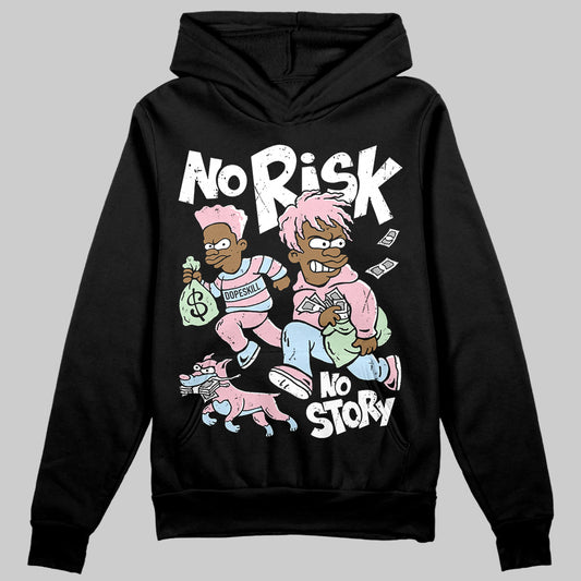 Jordan 4 Retro Valentine's Day (2026) (GS) DopeSkill Hoodie Sweatshirt No Risk No Story Graphic Streetwear - Black