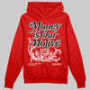 Jordan 11 “Bred Velvet” DopeSkill Red Hoodie Sweatshirt Money Is Our Motive Typo Graphic Streetwear