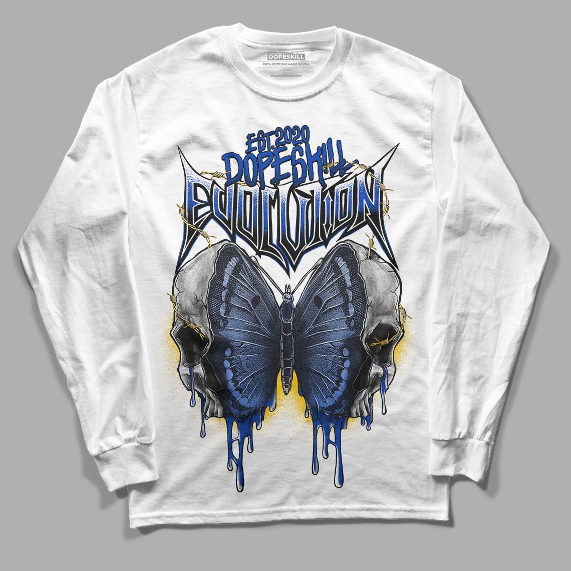 Jordan 14 “Laney” DopeSkill Long Sleeve T-Shirt DopeSkill Evolution Graphic Streetwear - White