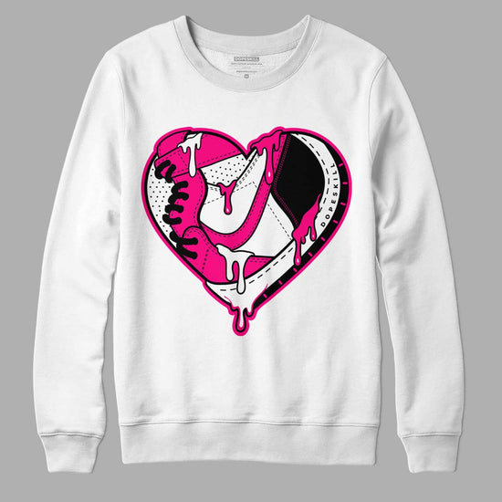 Jordan 1 Low GS “Fierce Pink” Dopeskill Sweatshirt Heart Jordan 1 Graphic Streetwear - White