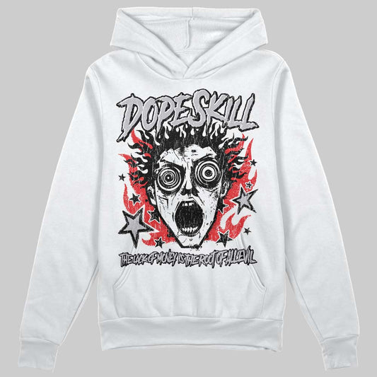 Grey Sneakers DopeSkill Hoodie Sweatshirt Root of Evil Graphic Streetwear - White