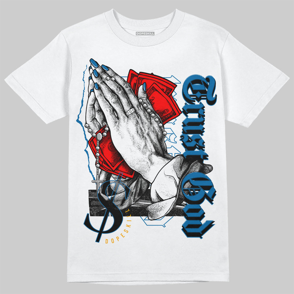 Jordan 4 Retro GS 'Messy Room' DopeSkill T-Shirt Trust God Graphic Streetwear - White 