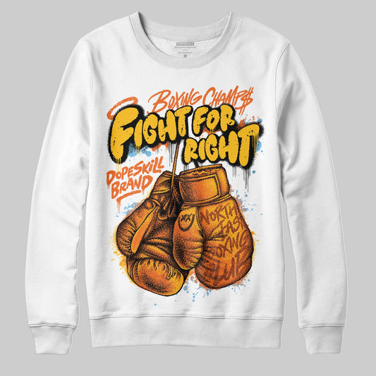 Orange, Black and White Sneakers DopeSkill Sweatshirt Fight For Right Graphic Streetwear - White