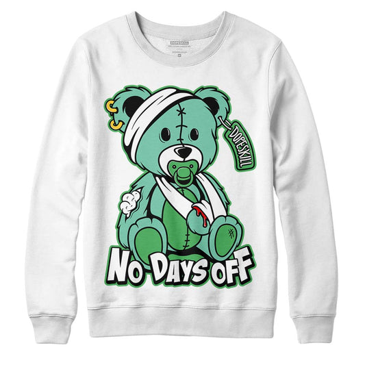 Jordan 1 High OG Green Glow DopeSkill Sweatshirt Hurt Bear Graphic Streetwear - White