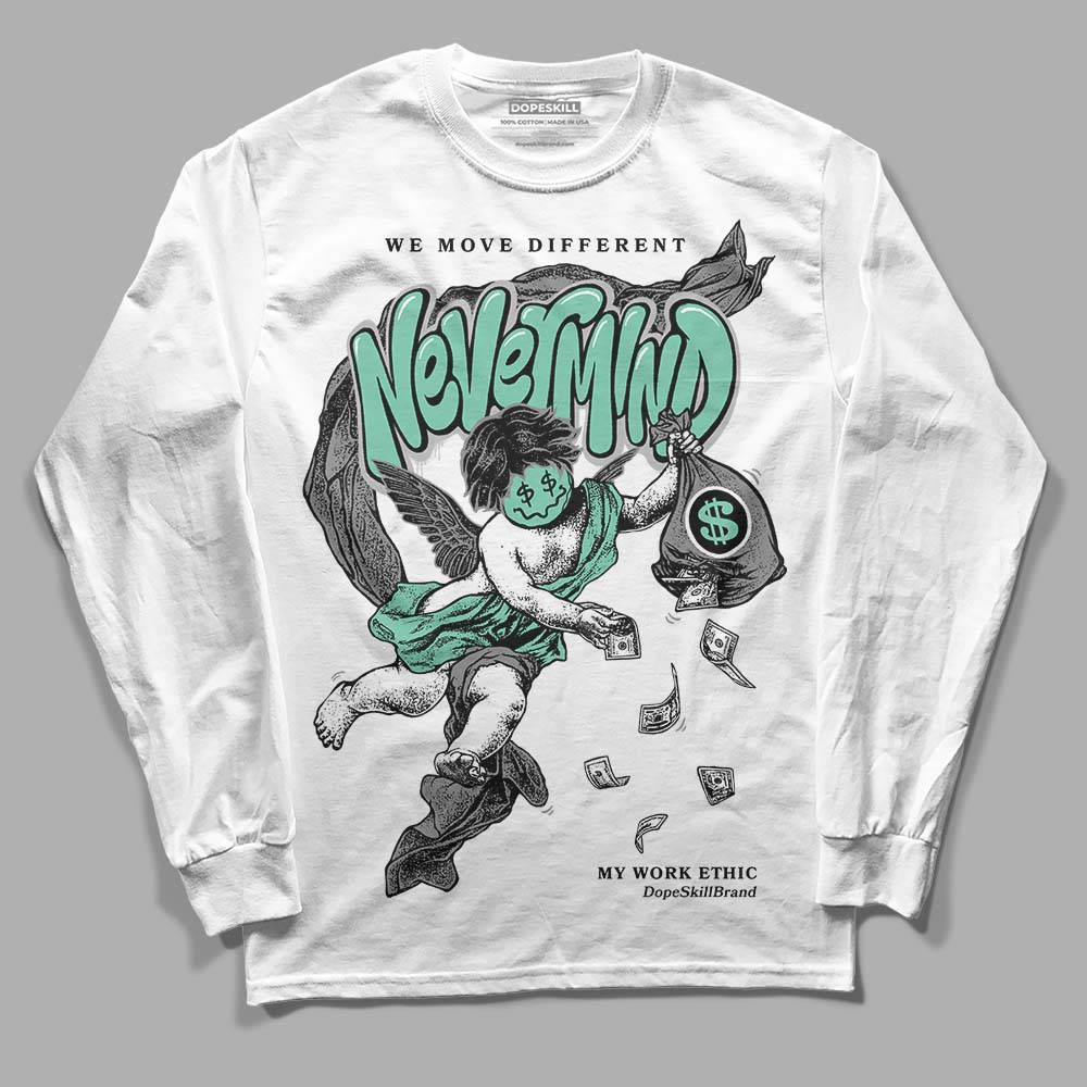 Jordan 3 "Green Glow" DopeSkill Long Sleeve T-Shirt Nevermind Graphic Streetwear - White