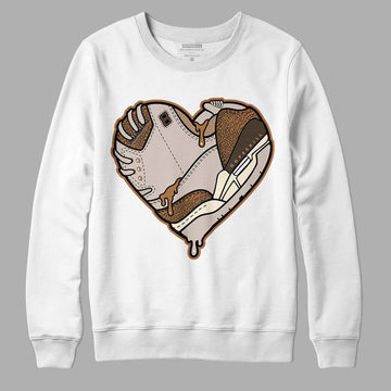 Jordan 3 Retro Palomino DopeSkill Sweatshirt Heart Jordan 3 Graphic Streetwear - White