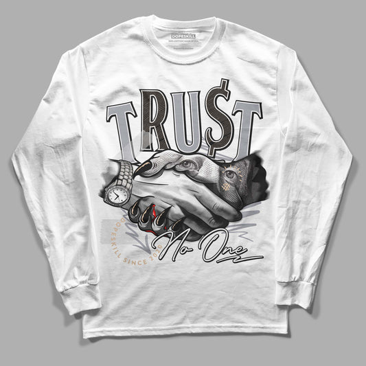 Jordan 4 Retro Frozen Moments DopeSkill Long Sleeve T-Shirt Trust No One Graphic Streetwear - White 