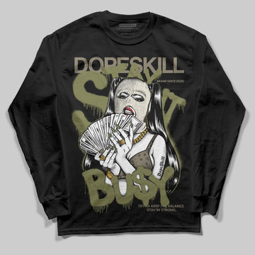Jordan 3 “Medium Olive” aka “Family Affair” DopeSkill Long Sleeve T-Shirt Stay It Busy Graphic Streetwear - black