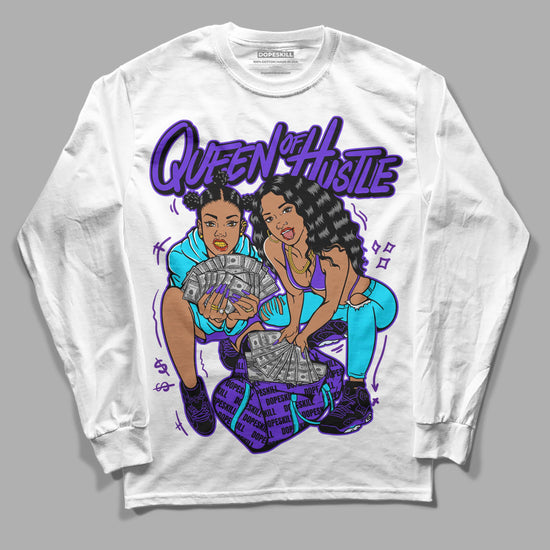 Jordan 6 "Aqua" DopeSkill Long Sleeve T-Shirt Queen Of Hustle Graphic Streetwear - White 