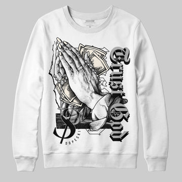 Jordan 3 “Off Noir” DopeSkill Sweatshirt Trust God Graphic Streetwear - White