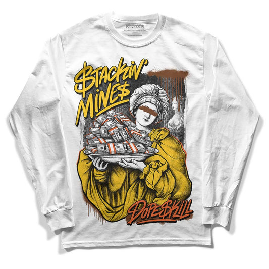 Yellow Sneakers DopeSkill Long Sleeve T-Shirt Stackin Mines Graphic Streetwear - White