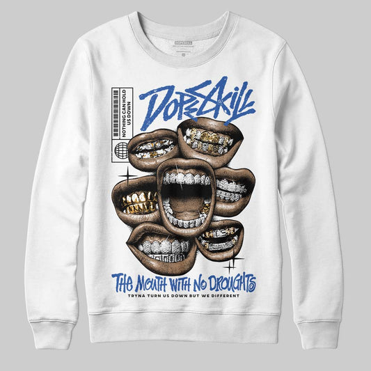 Jordan 1 Low Travis Scott x Fragment DopeSkill Sweatshirt The Mouth With No Droughts Graphic Streetwear - White 