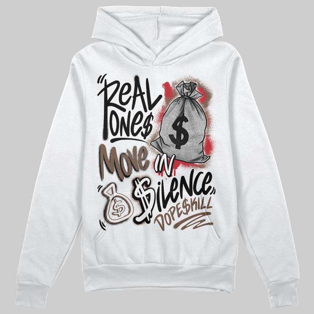 Jordan 9 'Olive' DopeSkill Hoodie Sweatshirt Real Ones Move In Silence Graphic Streetwear - White 