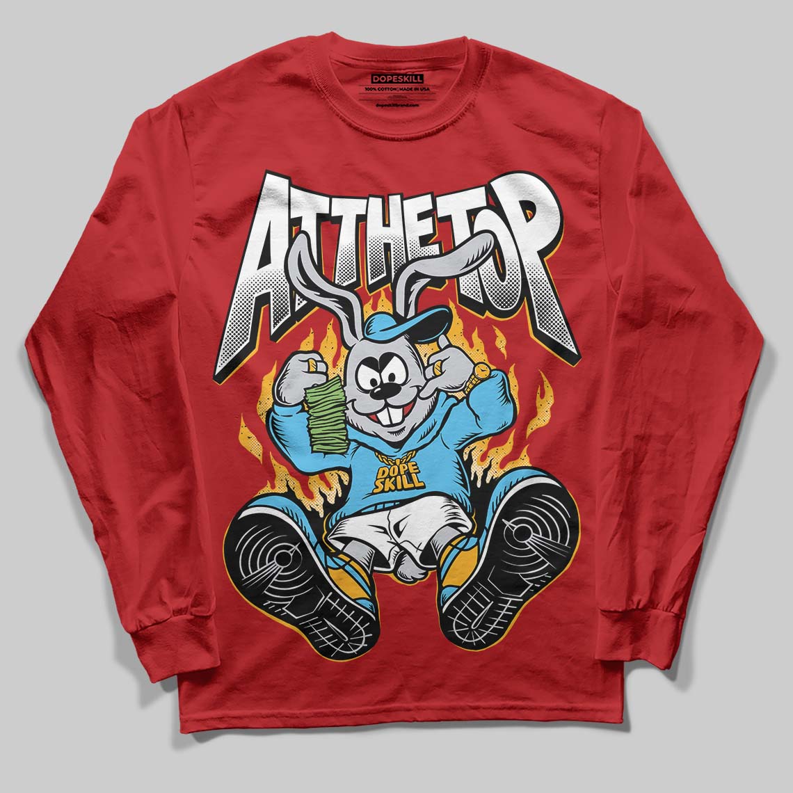 Red Sneakers DopeSkill Long Sleeve T-Shirt At The Top Graphic Streetwear - Red