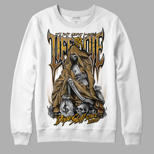 Jordan 13 Wheat 2023 DopeSkill Sweatshirt Life or Die Graphic Streetwear - White