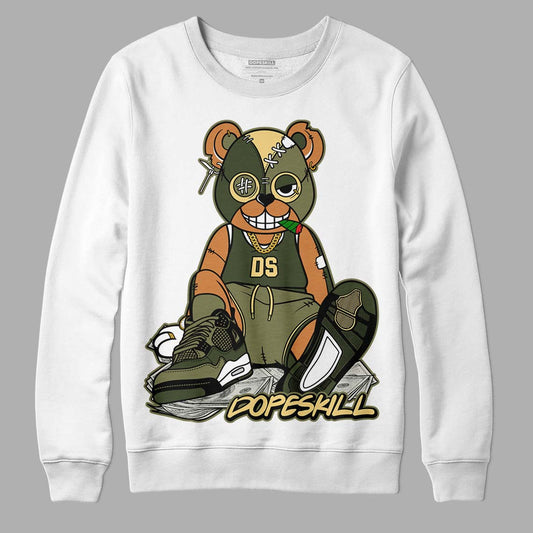 Jordan 4 Retro SE Craft Medium Olive DopeSkill Sweatshirt Greatest Graphic Streetwear - White