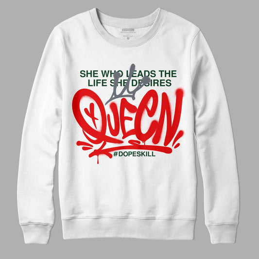 Jordan 2 White Fire Red DopeSkill Sweatshirt Queen Graphic Streetwear - White
