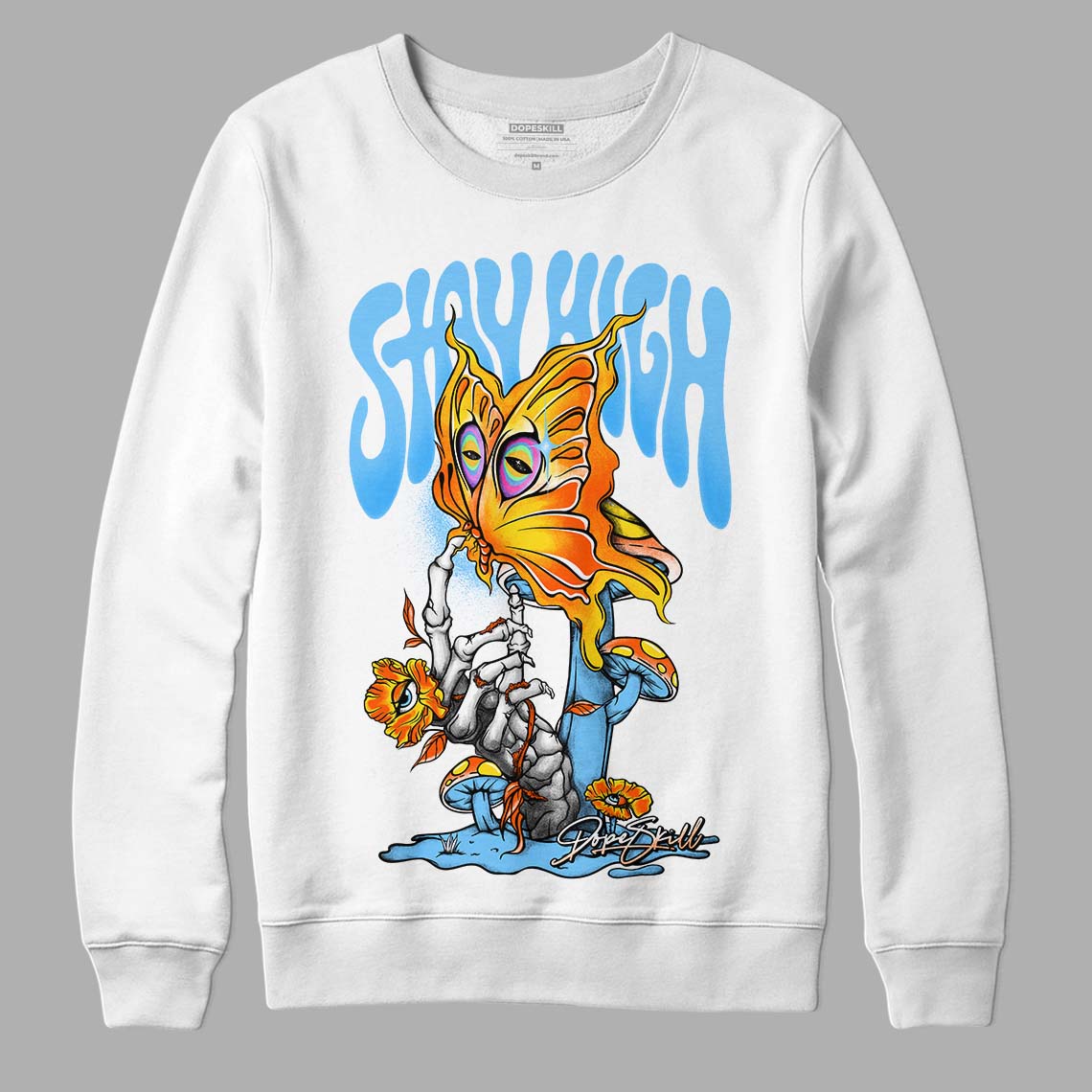 Dunk Low Futura University Blue DopeSkill Sweatshirt Stay High Graphic Streetwear - White