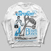 Jordan 4 Denim “Worn Blue” DopeSkill Long Sleeve T-Shirt Broken Bones Graphic Streetwear - White