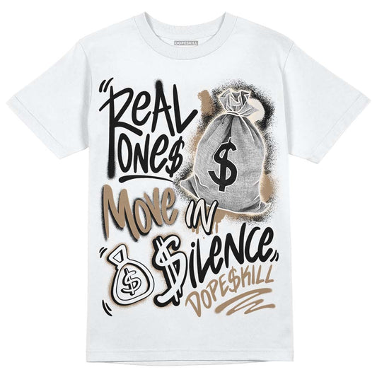 Jordan 5 SE “Sail” DopeSkill T-Shirt Real Ones Move In Silence Graphic Streetwear - White 