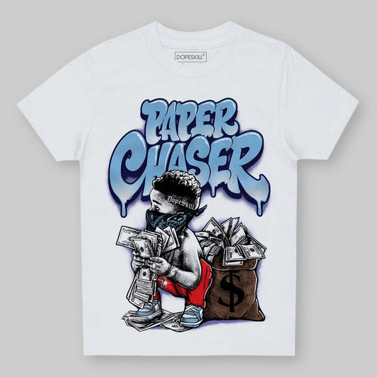 University Blue Sneakers DopeSkill Toddler Kids T-shirt Paper Chaser Boy Graphic Streetwear - White