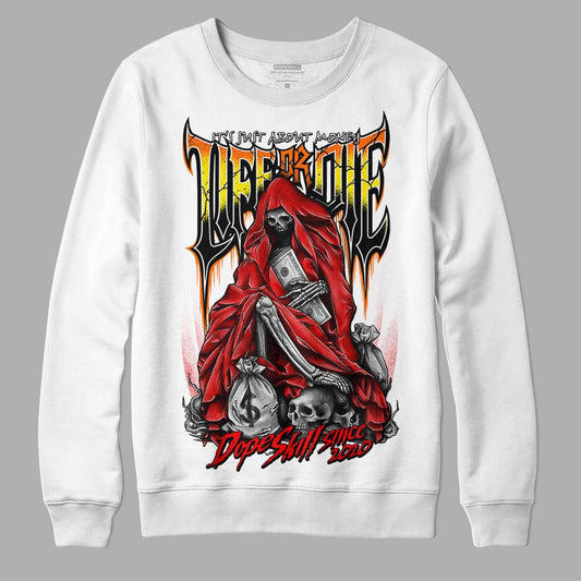 Jordan 1 Retro High OG "Satin Bred" DopeSkill Sweatshirt Life or Die Graphic Streetwear - White