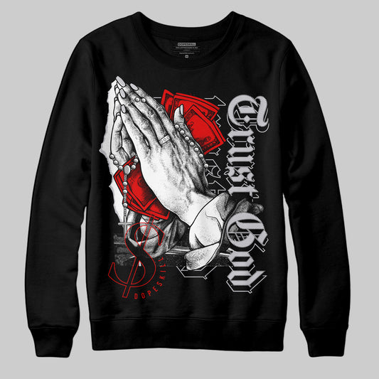 Jordan 2 Retro "Black Cement" DopeSkill Sweatshirt Trust God Graphic Streetwear - black