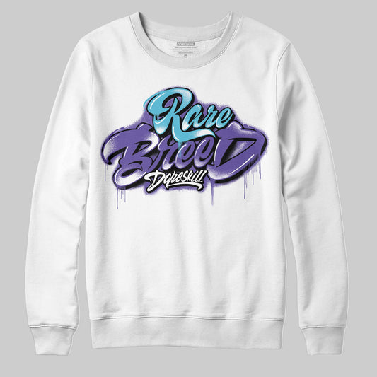 Jordan 8 Retro 'Aqua' 2025 DopeSkill Sweatshirt Rare Breed Type Graphic Streetwear - White